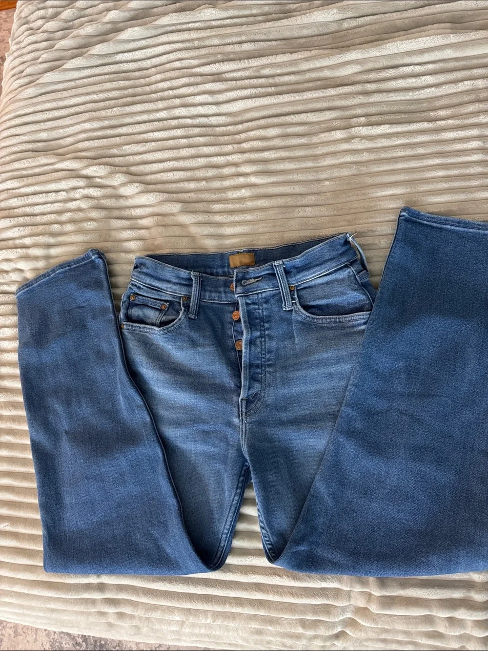 MOTHER Men's Mid-Blue Straight Jeans